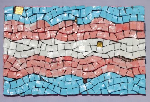 Mosaic Glass Smalti Trans Flag